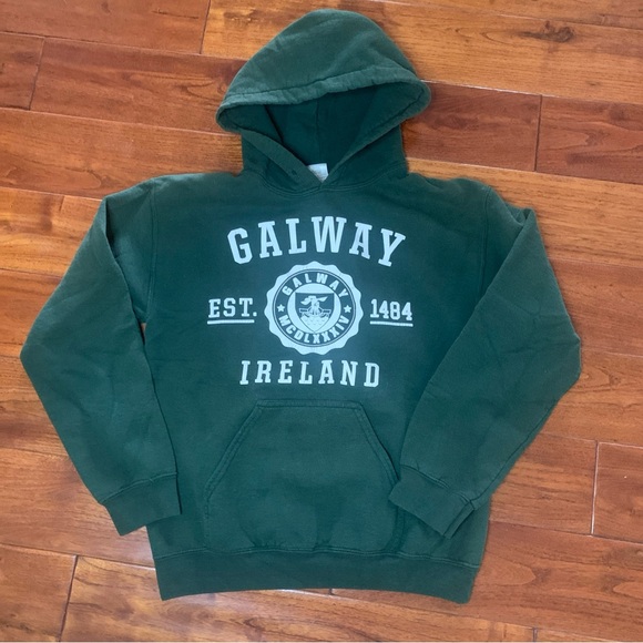 Galway Ireland Dark Green UNISEX Sweatshirt Hoodie Streetwear Size Small Crested - Picture 1 of 5